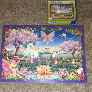 5/$25 SALE!! ** Ravensburger Super Sized Floor Puzzle, Faries & Unicorns